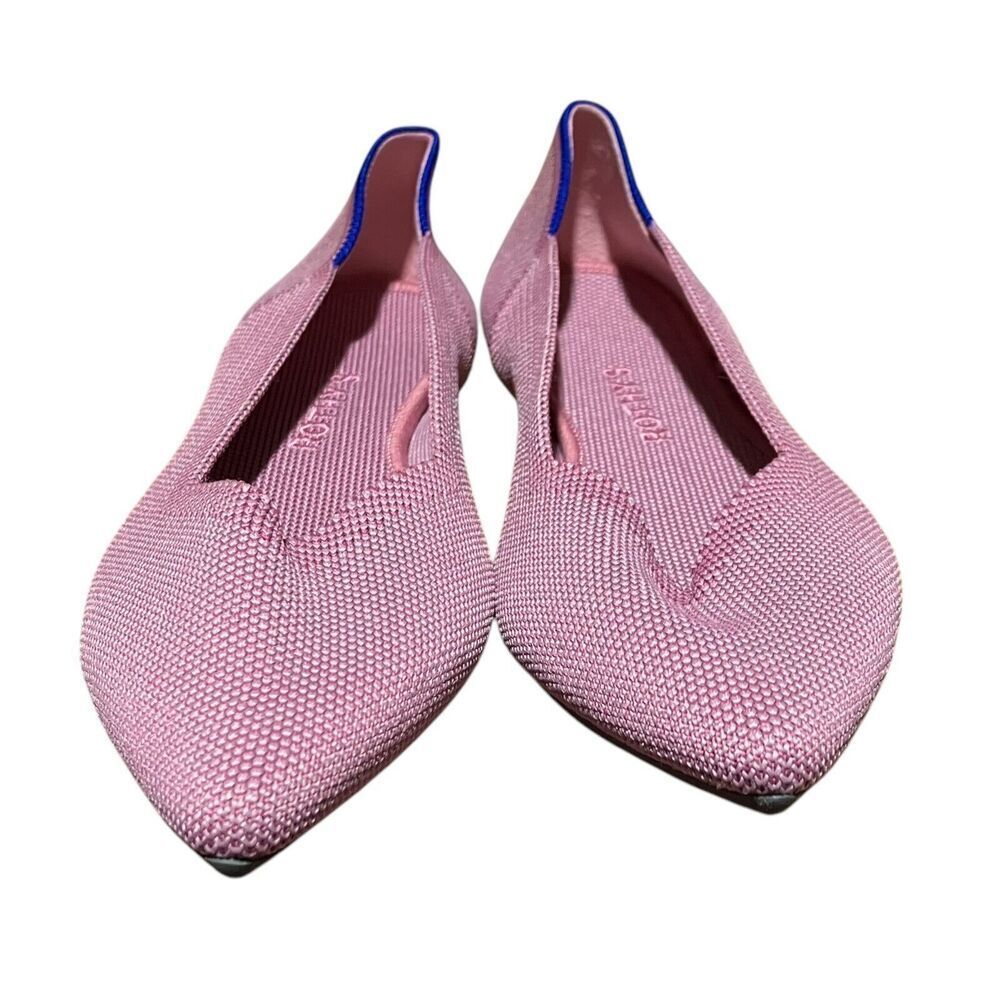 Rothys Flats Womens 8 Pink The Point Slip On Shoes Rosebud Washable Knit Spring - Picture 3 of 10